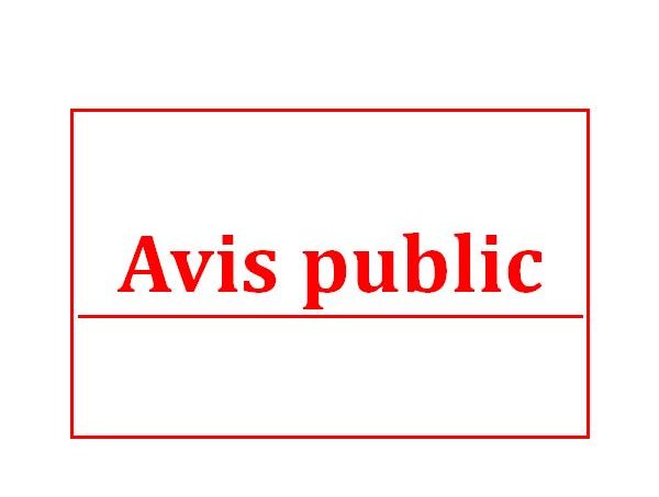 AVIS PUBLIC